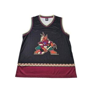 NHL ARIZONA COYOTES Men's L Retro Alternate Hockey Tank Jersey Shirt Top EUC
